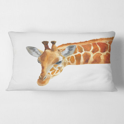 Portrait d'une girafe et housse de coussin rectangulaire