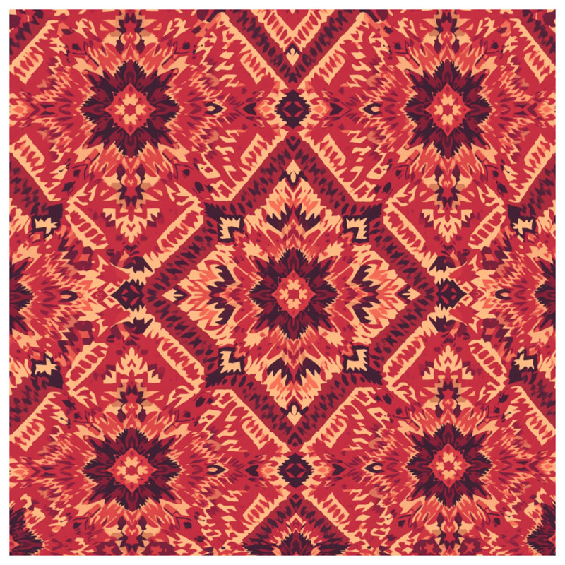 Couvertures à motif tribal rouge et beige, L 60 po x H 80 po