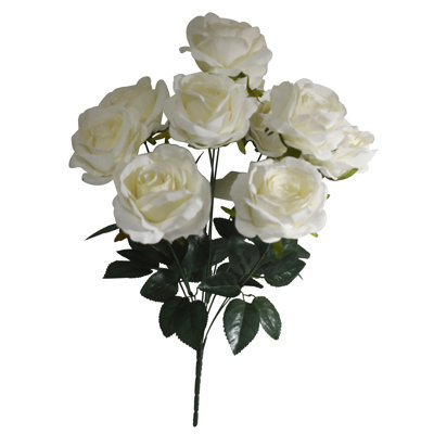 Faux rosier 19 po - Crème