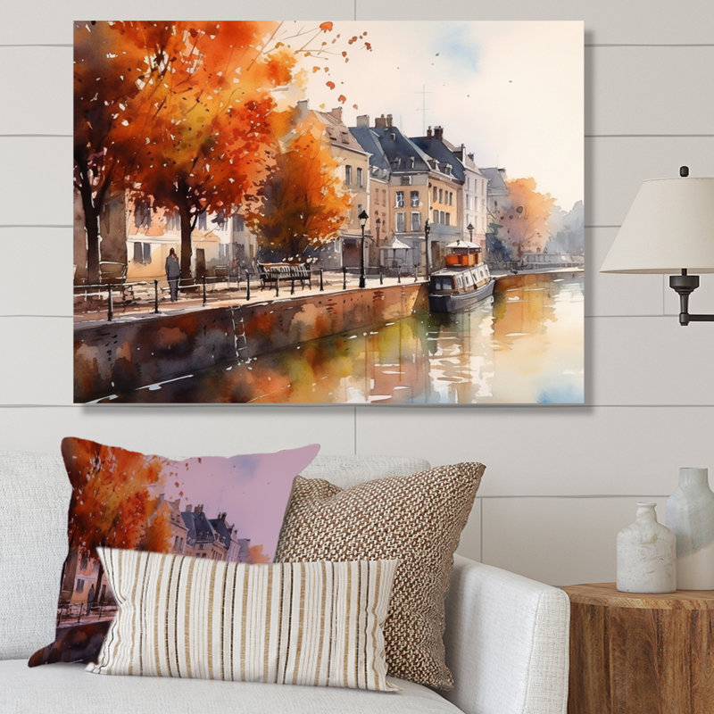 Lorenzia Waterfront Cityscape I sur impression sur toile, H 12 po x l 20 po x P 1 po, Toile tendue