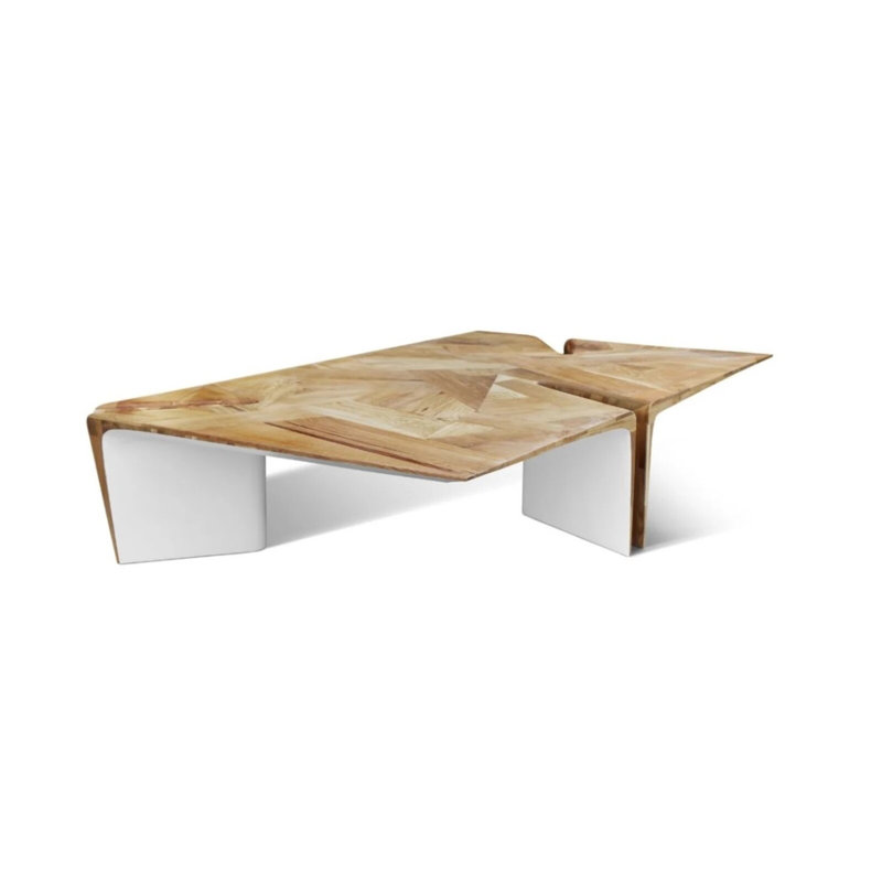 Nechuma Solid Wood Abstract Coffee Table