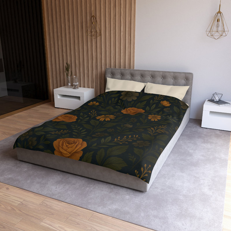 Microfiber Duvet Cover Boho Style, Design 57, Cream, Twin Duvet Cover