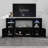 High Gloss TV Stand With LED Lights, Modern Sideboard With Large Storage Cabinet, Media Console With Tempered Glass Shelves-116155017