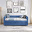 Lit de jour avec lit gigogne escamotable et capitonné, taille simple, tissu Boucle (83 po x 43 po x 29,5 po)-493685477-493685479