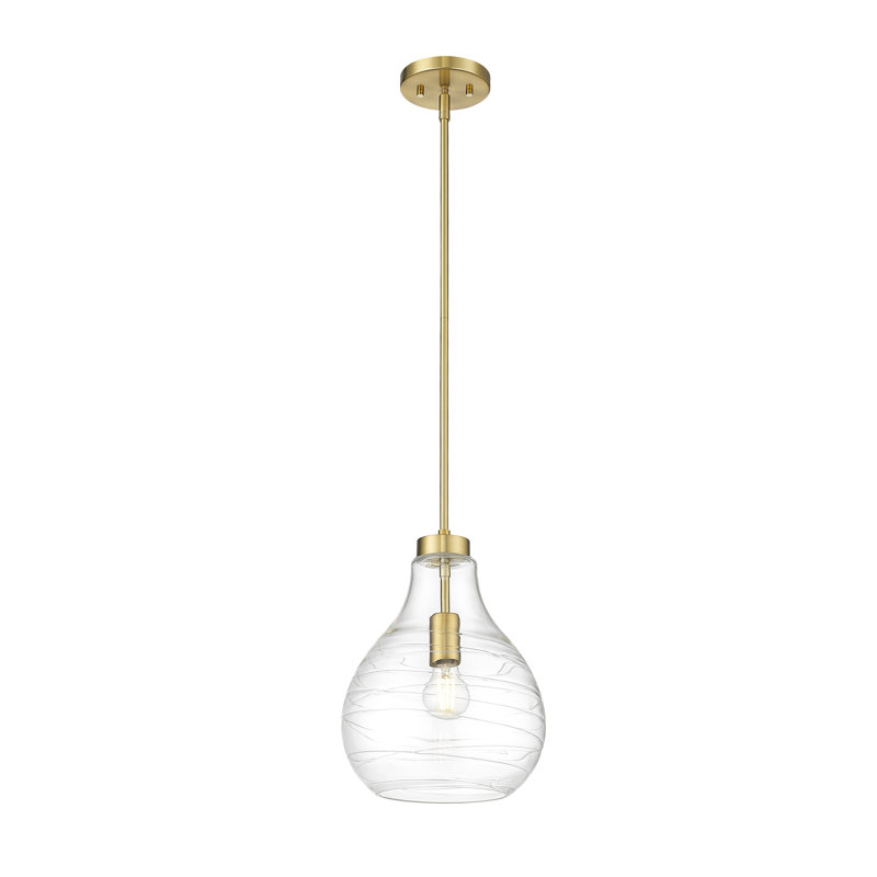 Luminaire suspendu en forme de goutte 1 lumière Wilhemina, H 94,75 po x l 10 po x P 10 po, Or moderne