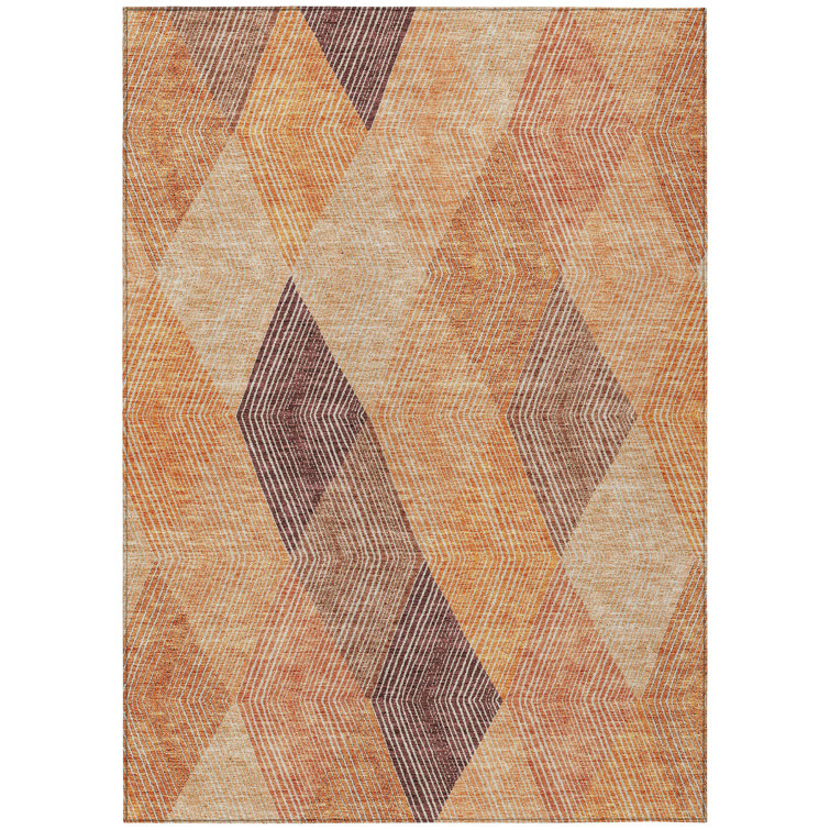 Aquaisha Washable Geometric Indoor / Outdoor Rug