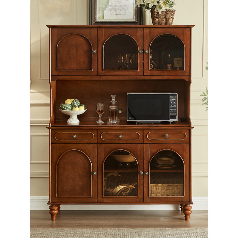 Garde-manger multifonctionnel en bois massif American Retro