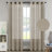 Dawan Faux Linen Semi-Sheer Grommet Curtain Panels-2034590668-2034590656