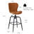 Abraham Set of 4 Swivel Bar Stools, Adjustable Height Faux Leather Counter Stools with Backrest, Metal 4 Legs Modern Bar Dining Chairs for Kitchen Island, Pub, Bistro