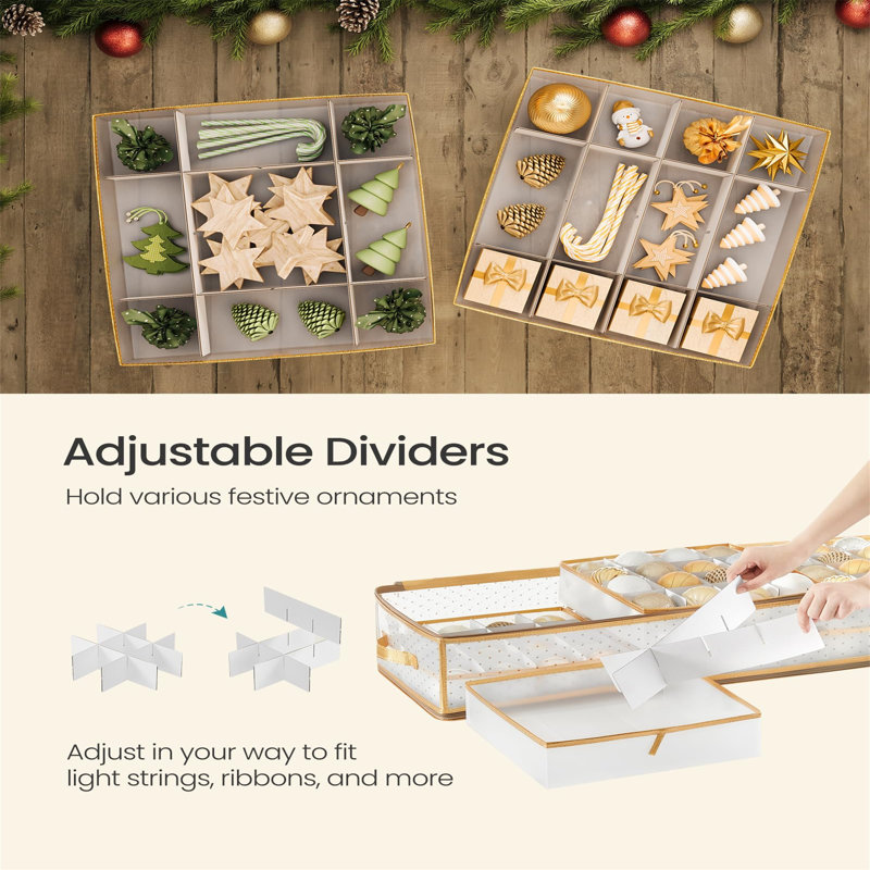 Ornament Storage, Gold/White