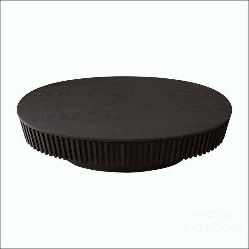 Table basse ovale avec rangement caché, Noir