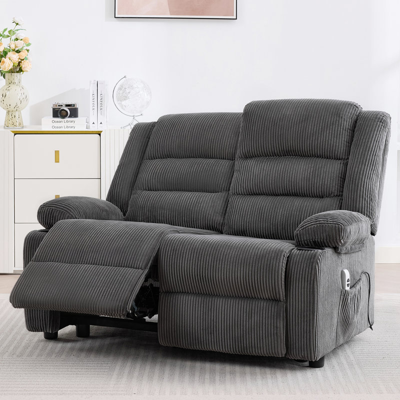 Fauteuil inclinable électrique 52 pouces, Velours gris foncé