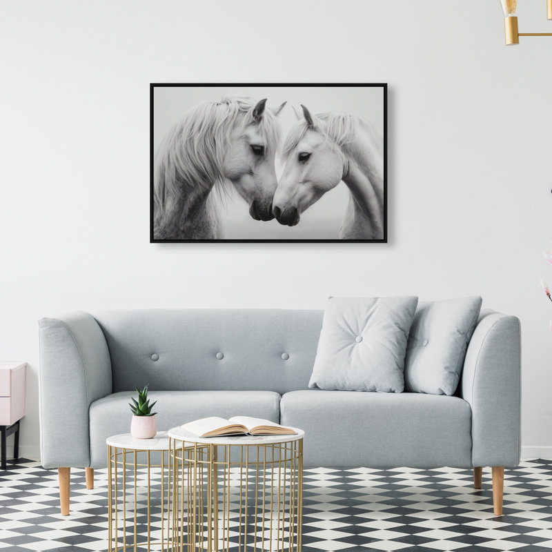 Twin Souls I Print by Oliver Gal, 31"H x 46"W, Black Floater Frame