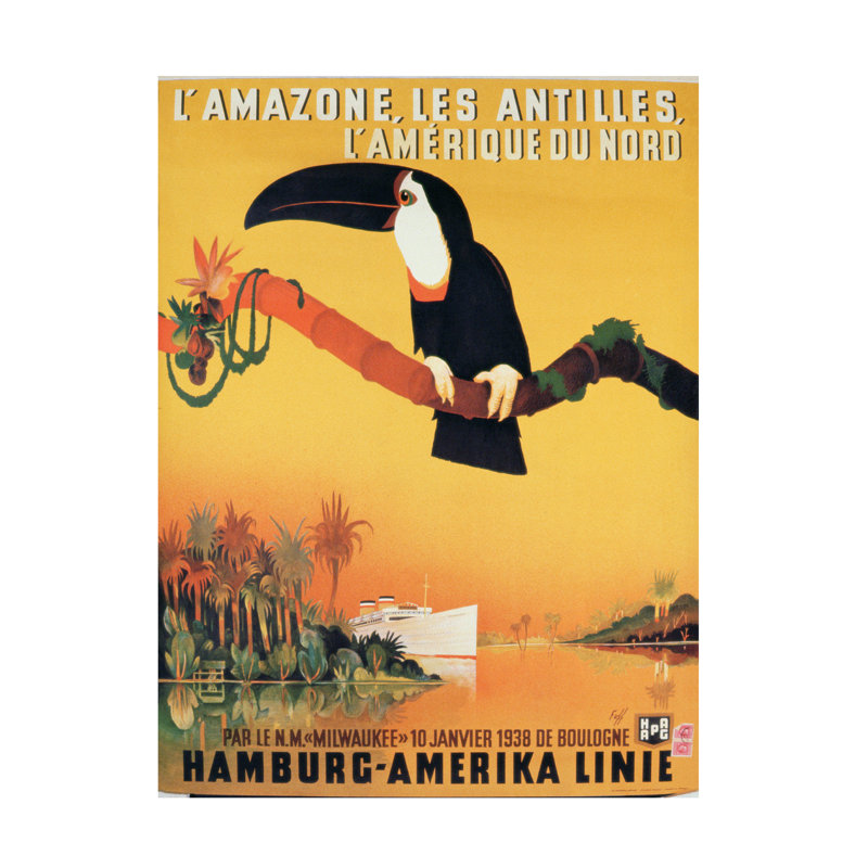 Art allemand sur toile Thehamburg-Amerika Linie, H 32 po x l 24 po