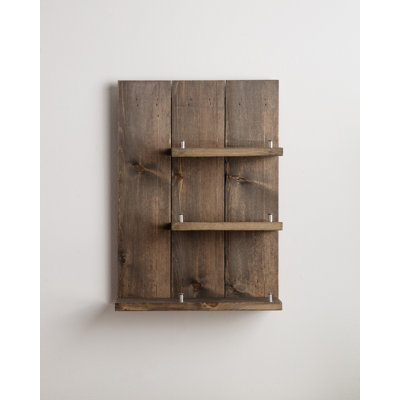Conte 3 Bottle Solid Wood Wall Mounted Wine Bottle Rack in Brown