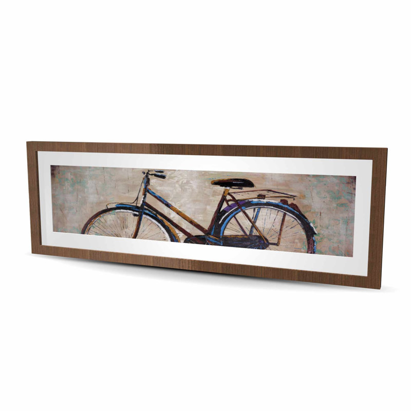Vélo industriel - Hygge bleu encadré décor mat, H 48 po x l 16 po, Brun