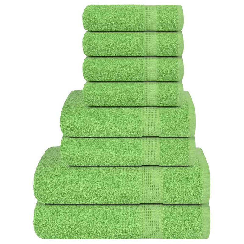 100% Cotton Mulit-Size Set, Apple Green, 8 Piece Towel Set