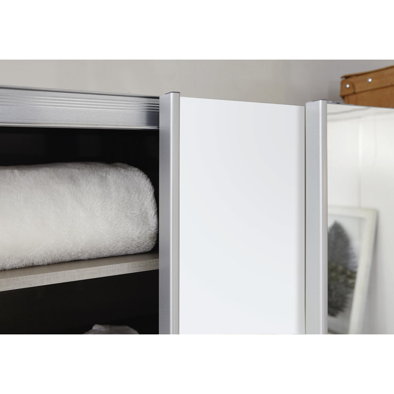 Gandra 2 Sliding Door Wardrobe 181 cm Alpinwhite/Oak Sonoma Mirror INCL. Delivery and Assembly