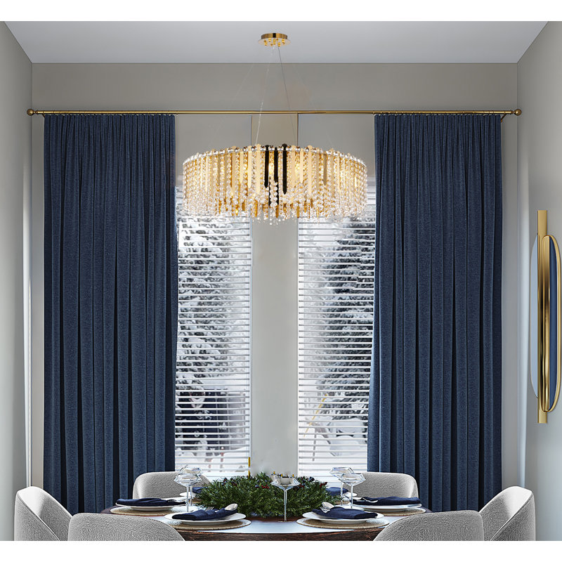 Transitional 20 Light Gold Crystal Chandelier, 10" H x 32" W x 32" D, 20