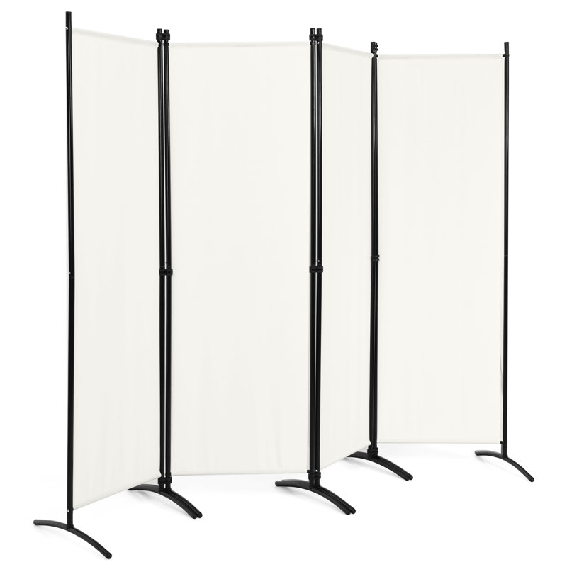 Hurhula 4 - Panel Iron Folding Room Divider, White