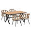 Ensemble contemporain d'extérieur avec chaises en rotin PE et table en bois plastique