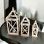 3 Piece Wood Floor Lantern Set