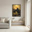 Toile dorée sur les montagnes noires et bambou-2028829428