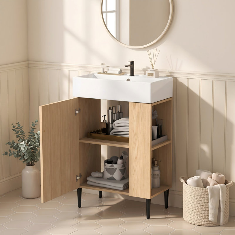 Ensemble de meuble-lavabo simple 21,6 po Nelligan, Wood