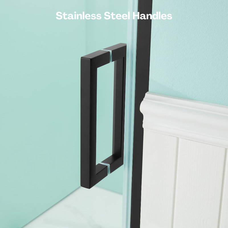 Matte Black 36'' x 72'' Pivot Shower Door with Clear Glass
