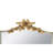 24X1.6X37.4" Decorative Arched Wall Mirror With Distressed Ivory Frame And Gold Floral Crown