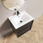 Meuble-lavabo de salle de bain 24 po avec lavabo en céramique - meuble-lavabo mural noir-131993312