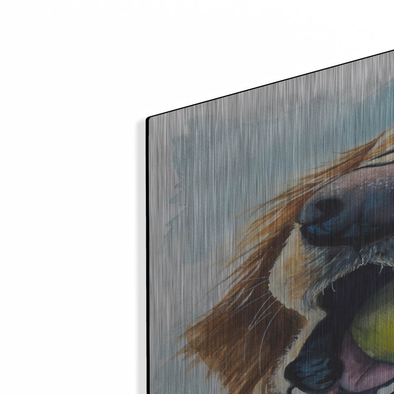 Art mural en métal Red Barrel Studio® «Ball Is Life Golden Retriever» par Lindsay Kivi, H 36 po x l 24 po