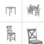 Ensemble de table de salle à manger 5 pièces, ensemble de table de salle à manger carrée en bois pour 4 personnes, ensemble de table de cuisine à hauteur de comptoir avec table carrée et 4 chaises rembourrées pour les petits espaces-1605571051