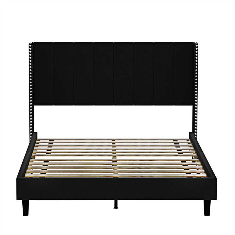 Grand lit plateforme tapissier Richers