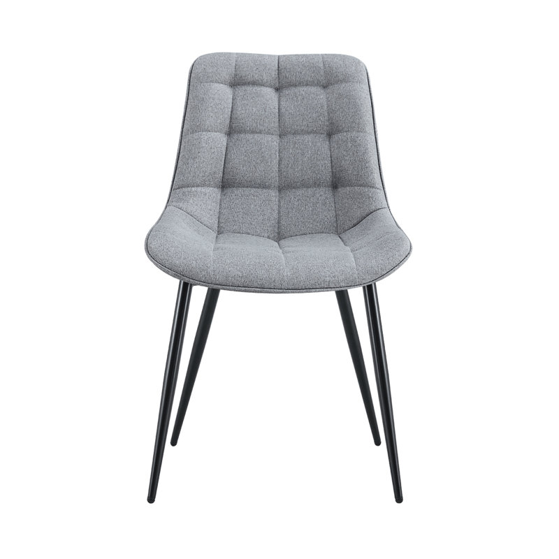 2 chaises de salle à manger modernes en tissu gris avec structure élégante - siège de conception attrayante