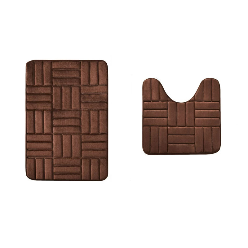 Eillen Non-Slip Bath Rug, Coffee