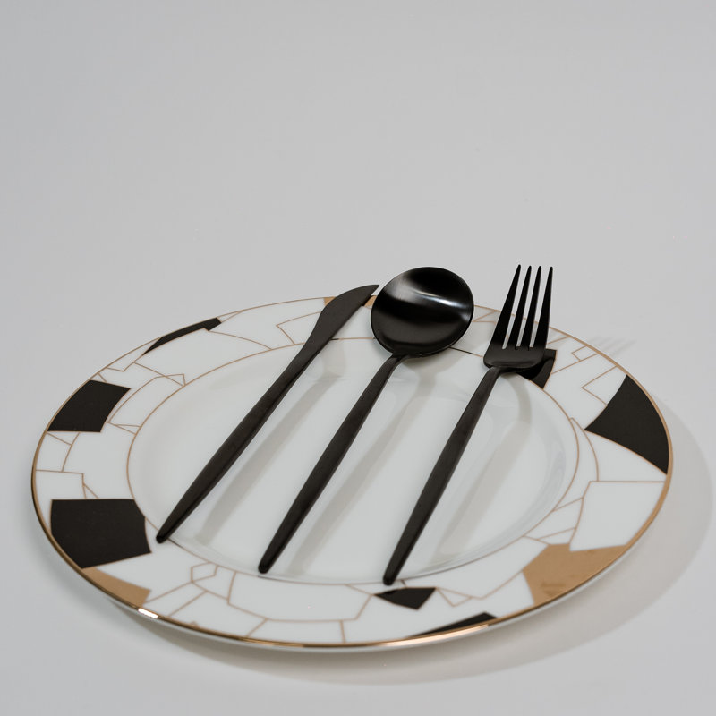 Ensemble de coutellerie royale, Noir mat