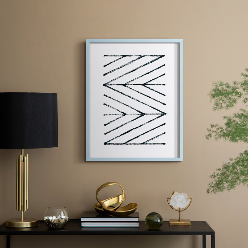 Geometric Meditation III Framed Print - Solid Wood, Blue, 11" H x 9" W