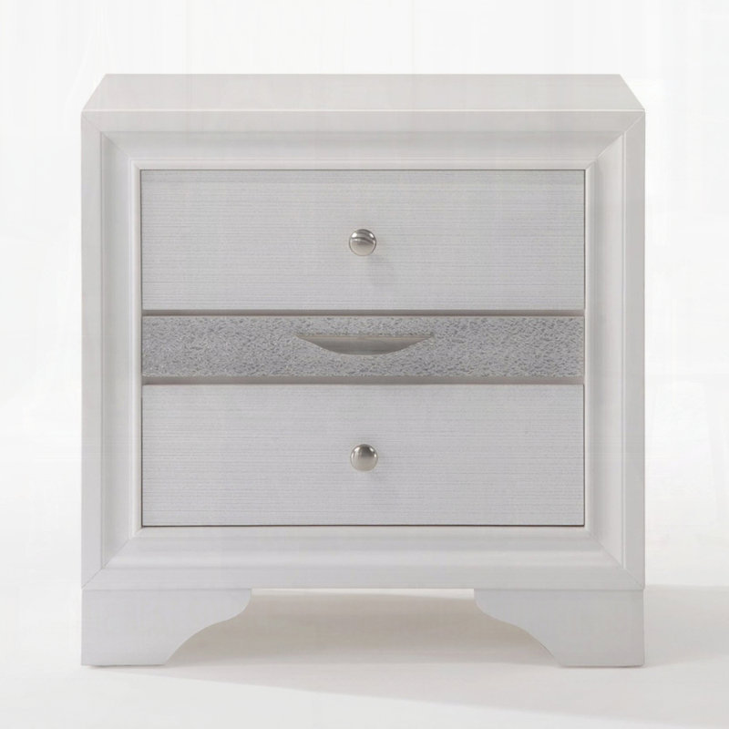 Table de chevet moderne pour chambre à coucher, Blanc