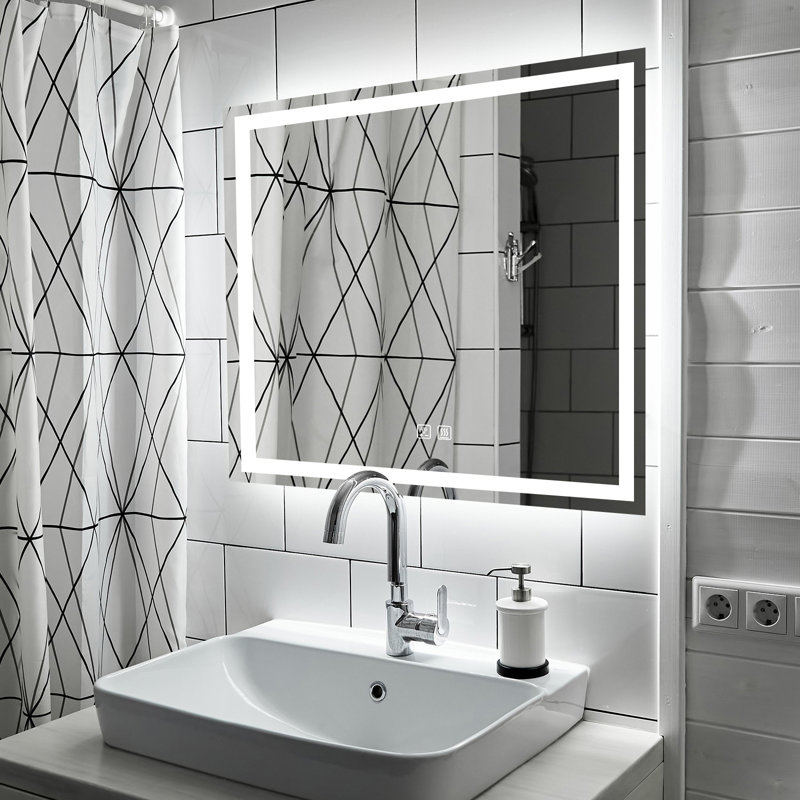 Miroir de salle de bain à DEL Naliyah, 36 po x 36 po