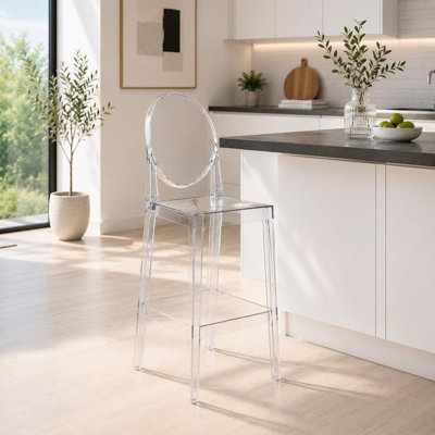 30" Bar Stools - Set of 2 Heavy-Duty Plastic Stools - Commercial-Grade for Kitchen, Dining & Hotel Use