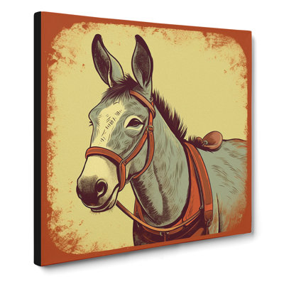 Donkey Retro - Wrapped Canvas