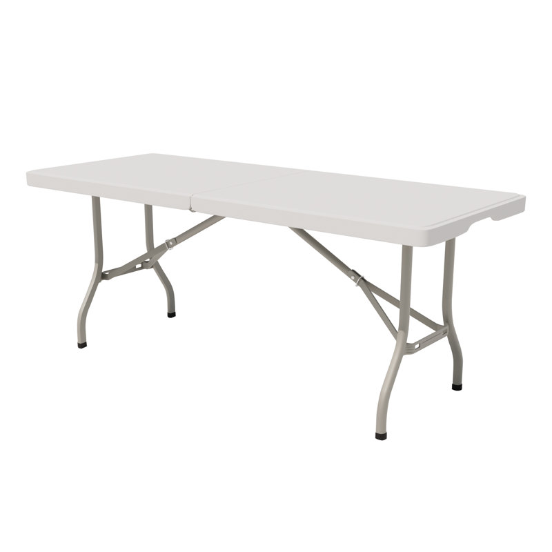 6 ft. Plastic Folding Table with Handle, Heavy-Duty Portable Utility Table