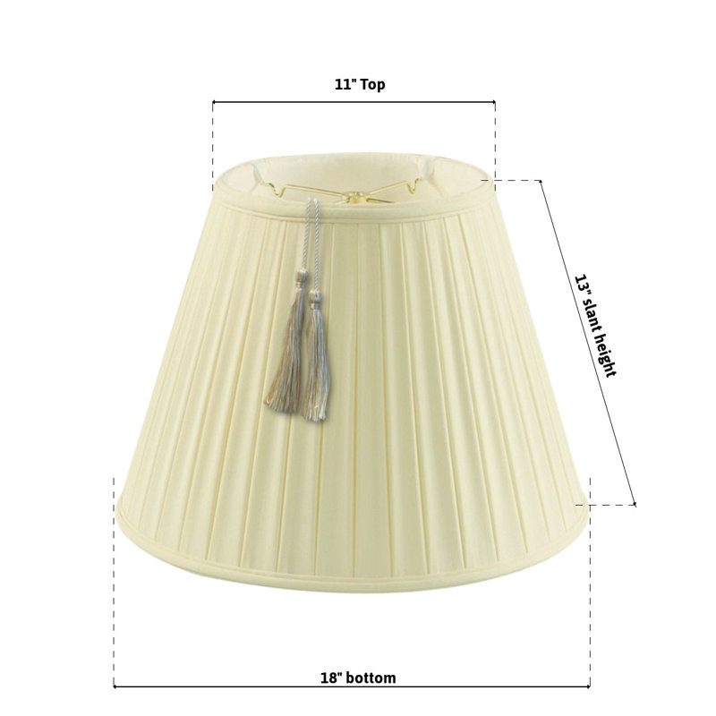 Abat-jour cloche de 13 po x 18 po en soie/chantoung (araignée) en coquille d’œuf