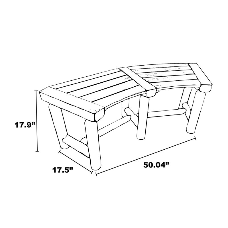 Aspen Natural Wood Curved Outdoor Bench