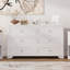 Ensemble de chambre à coucher 3 pièces, commode 6 tiroirs et deux tables de chevet avec poignées en métal