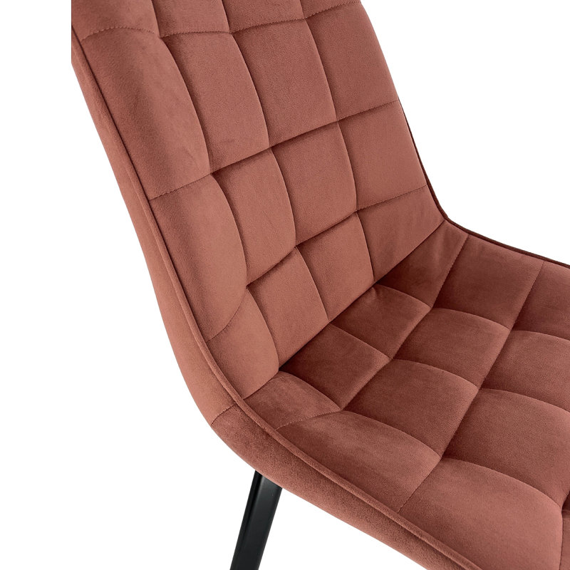 Beallsville 47cm H Tufted Velvet Upholstered Upholstered Back Side Chair in Pink