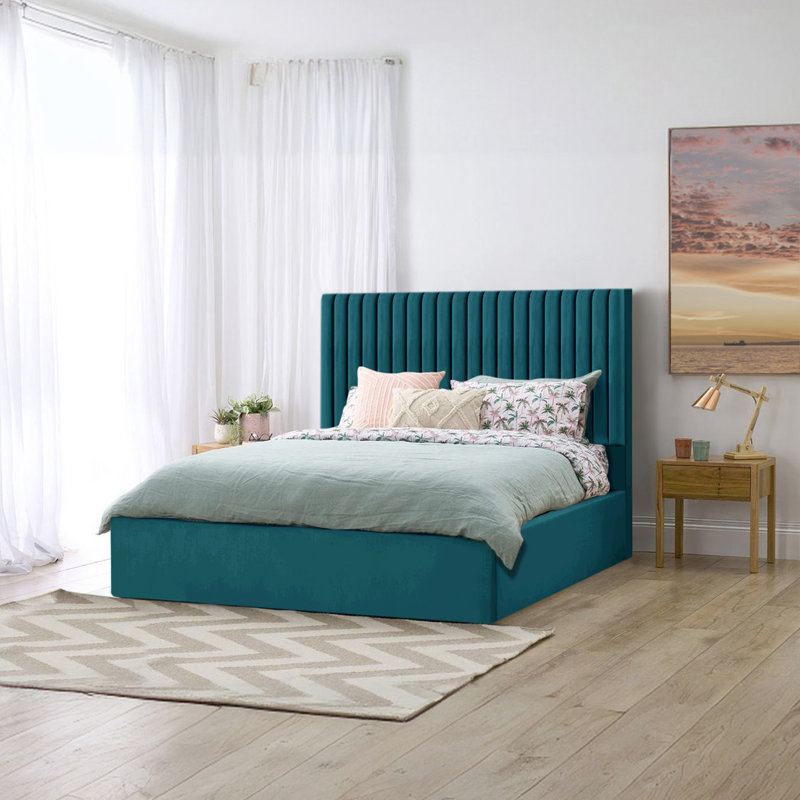 Maletha Upholstered Ottoman Storage Bed, Double (4'6), Mallard