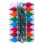 15 lights x 15' Mulitcolor LED G45 Glass Flame Tip light set. 12" spacing on green wire.