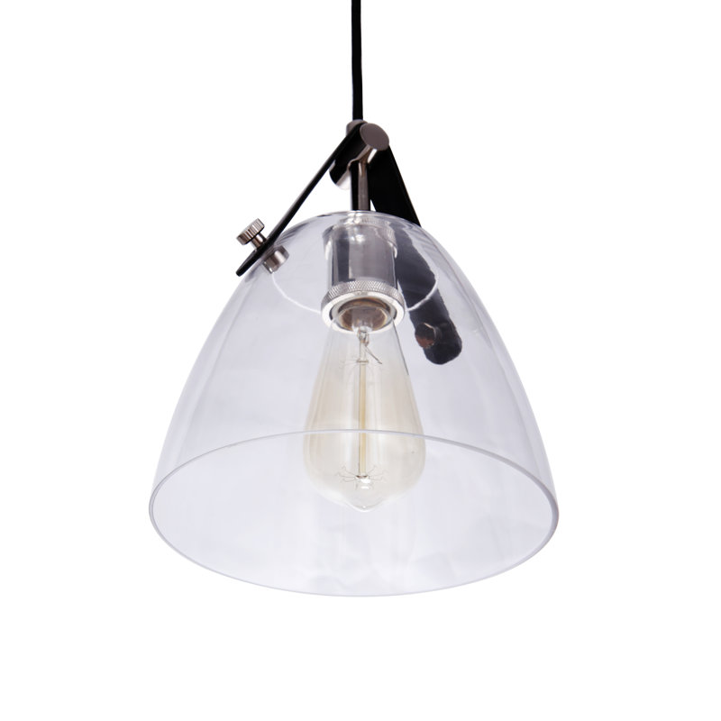 Luminaire suspendu conique à 1 lumière Fransen, Nickel poli